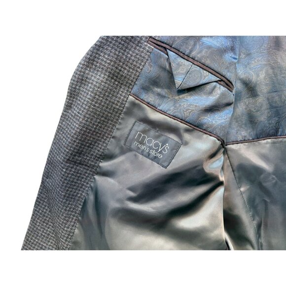 Lauren Ralph Lauren Mens Wool & Cashmere Blazer 46L Gray Check Pattern - Picture 5 of 13